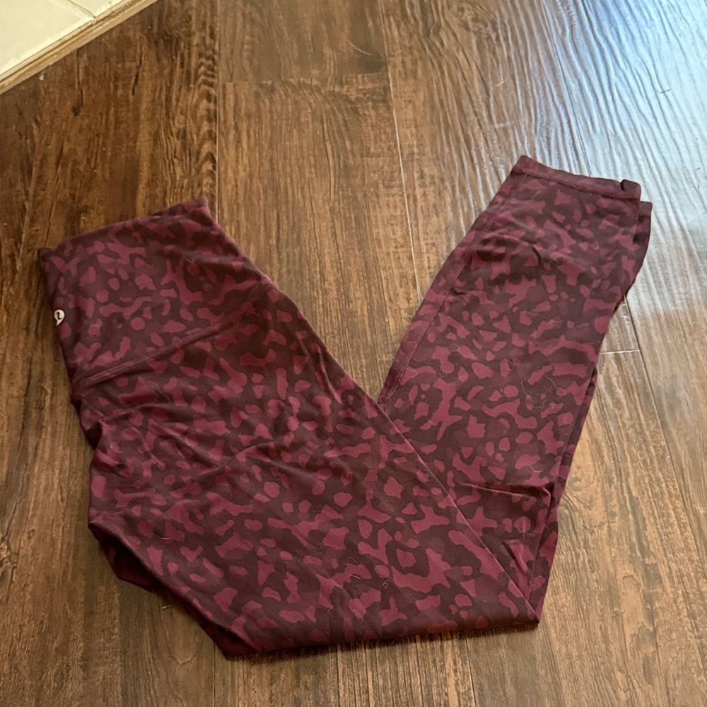 Lululemon Align Burgundy Camo Print Leggings 4